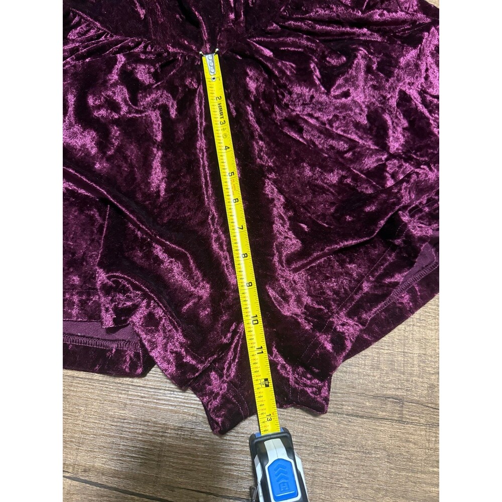 Sam Edelman crushed velvet burgundy maroon romper - Picture 7 of 7